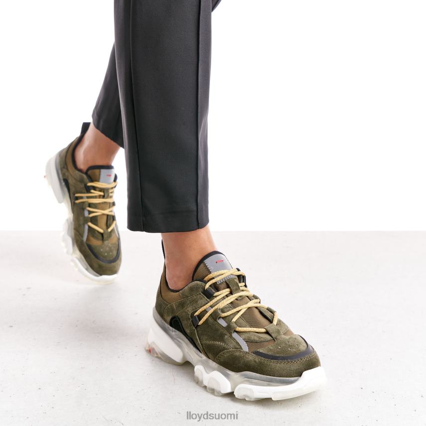 kenkiä LLOYD nahkaiset matalat lenkkarit vihreä naiset 2N8DX780