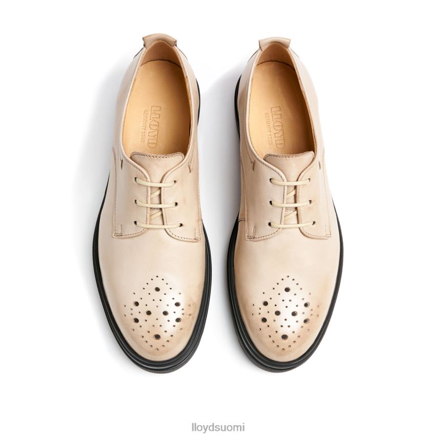 kenkiä LLOYD nahkainen pitsipuolikengät beige naiset 2N8DX1029