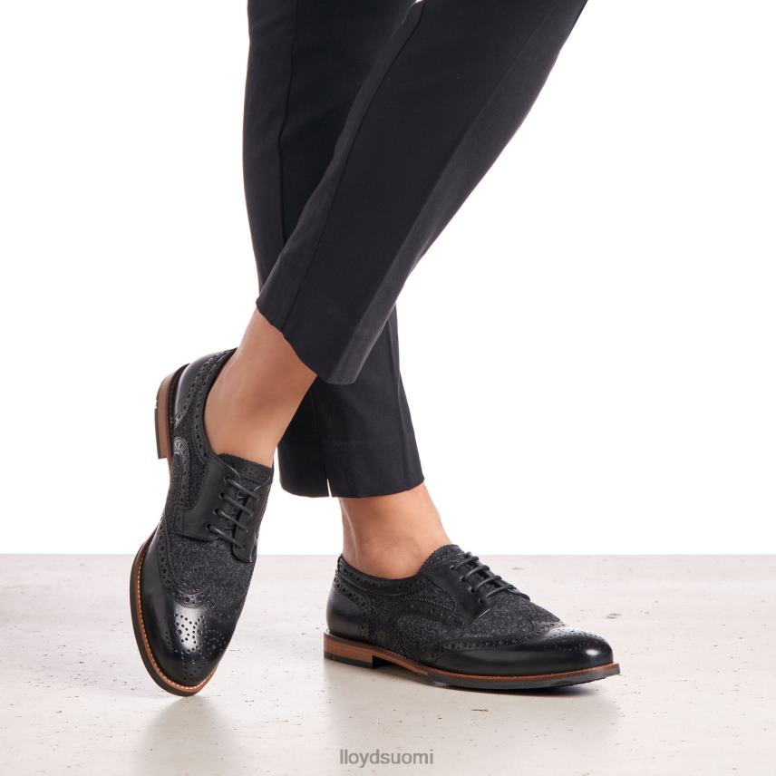 kenkiä LLOYD pitsit sileä nahka puolikengät musta naiset 2N8DX1076