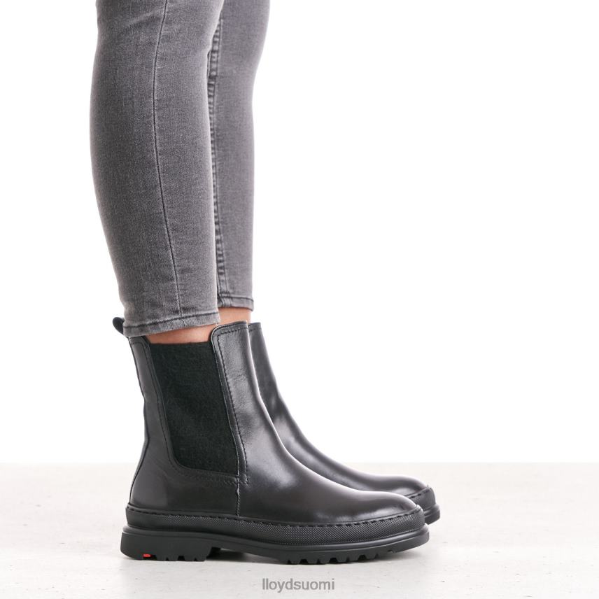 kenkiä LLOYD sileät nahkaiset nilkkurit musta naiset 2N8DX958