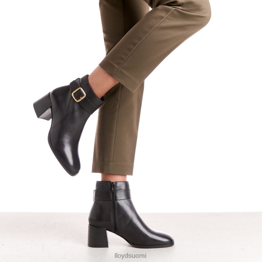 kenkiä LLOYD sileät nahkaiset nilkkurit musta naiset 2N8DX978