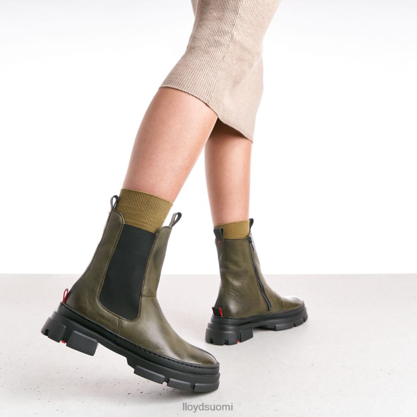 kenkiä LLOYD sileät nahkaiset nilkkurit vihreä naiset 2N8DX930