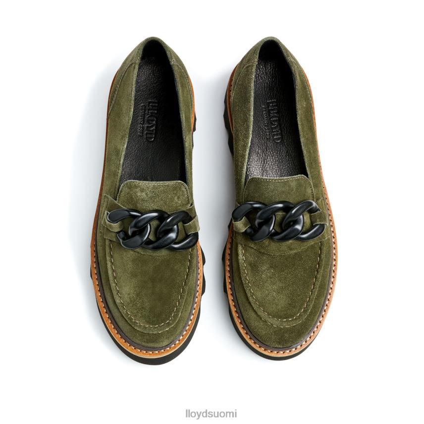 kenkiä LLOYD karkea nahkainen slip-on tohveli vihreä naiset 2N8DX1019