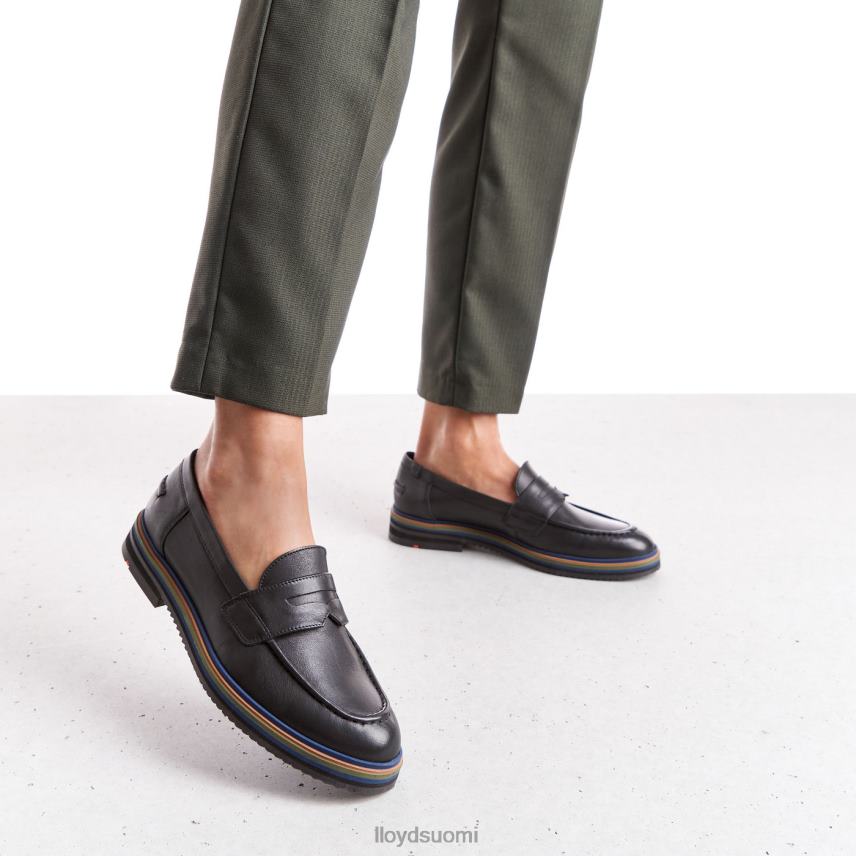 kenkiä LLOYD sileä nahkainen slip-on tohveli musta naiset 2N8DX1046